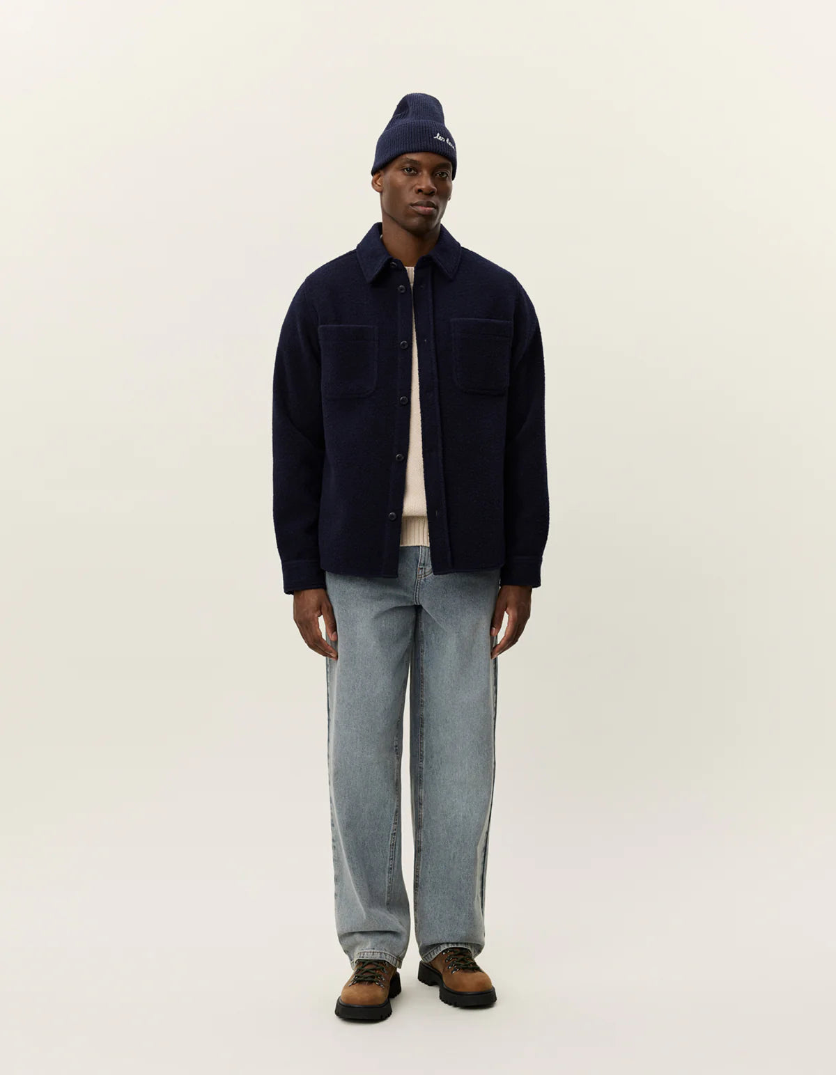 Lennon Bouclé Overshirt - Dark Navy