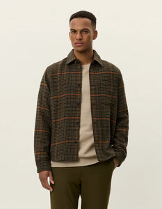 Kody Houndstooth Overshirt - Teak Brown