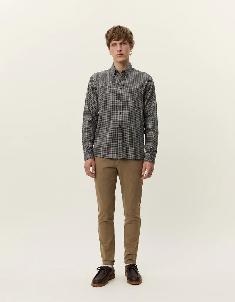 Konrad Check Flannel Shirt - Gargoyle Grey