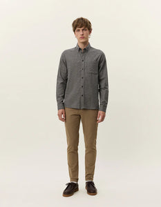 Konrad Check Flannel Shirt - Gargoyle Grey