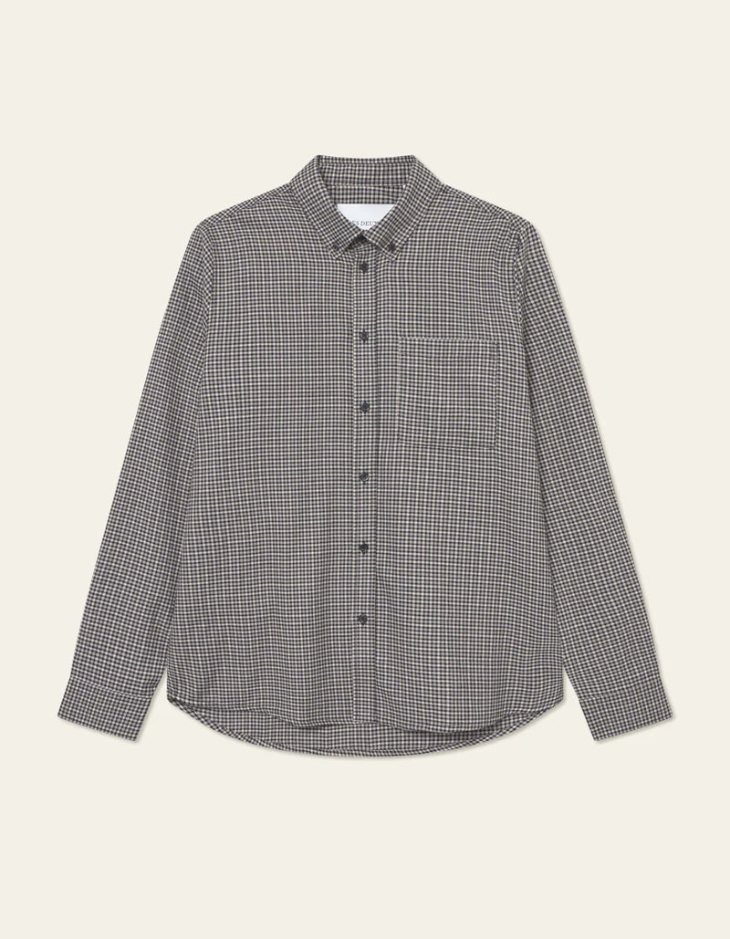 Konrad Check Flannel Shirt - Gargoyle Grey