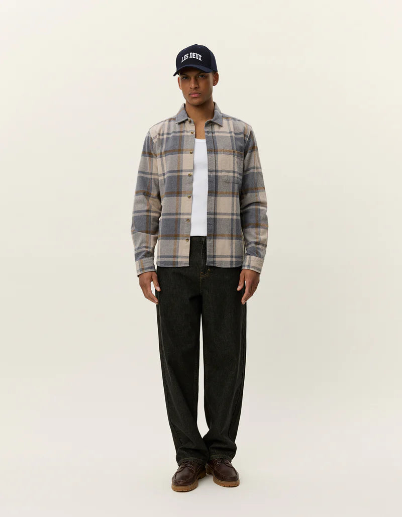 Jeremy Check Flannel Shirt - Grey Melange