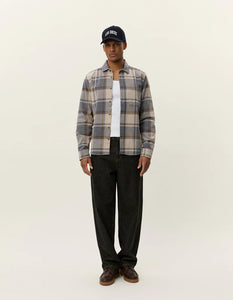 Jeremy Check Flannel Shirt - Grey Melange