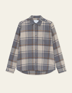 Jeremy Check Flannel Shirt - Grey Melange