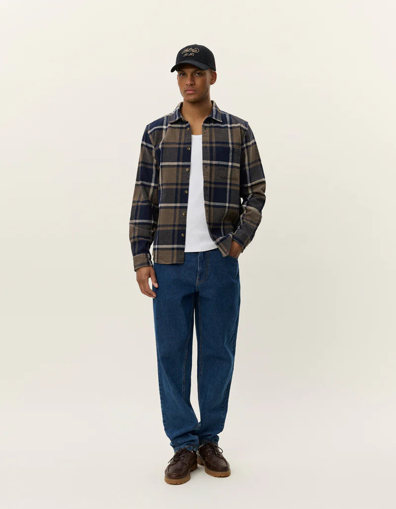 Jeremy Check Flannel Shirt - Dark Navy