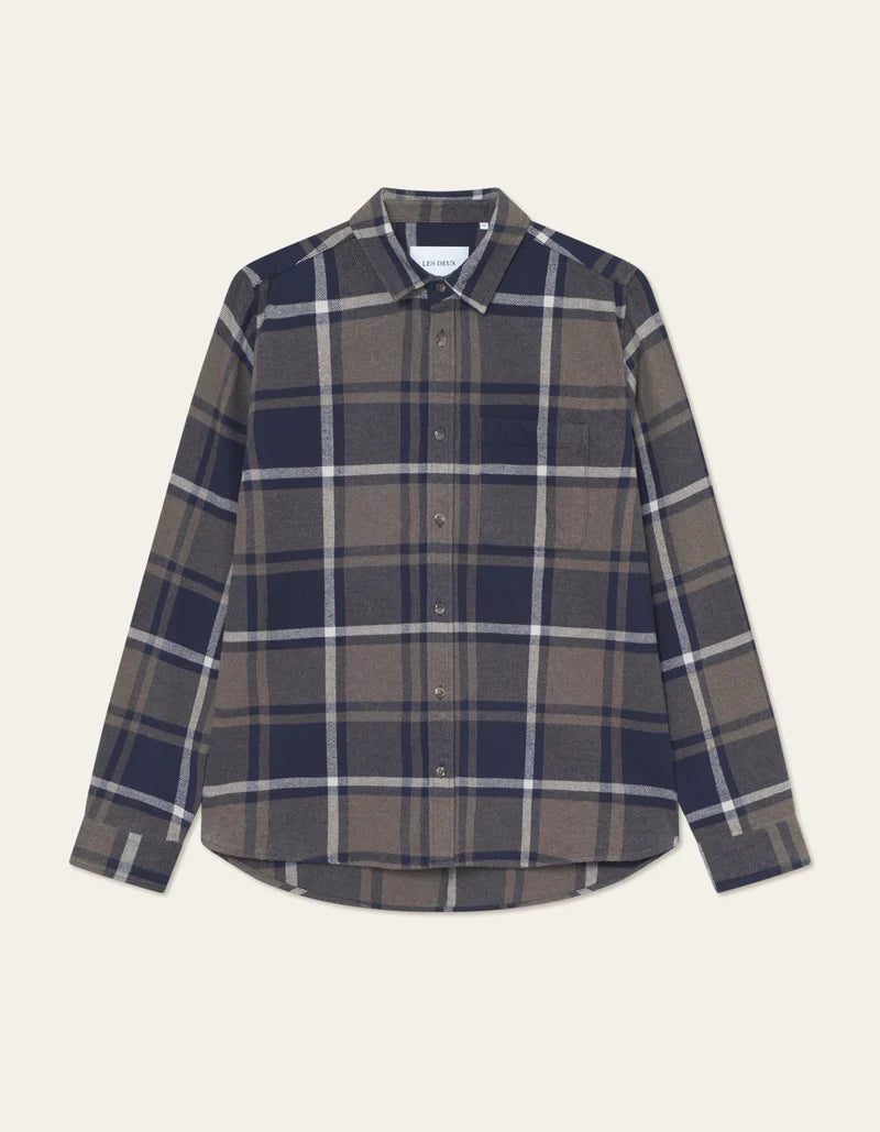 Jeremy Check Flannel Shirt - Dark Navy