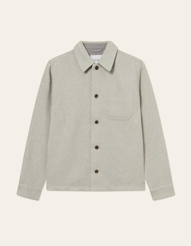 Hamilton Twill Wool Overshirt - Snow Melange