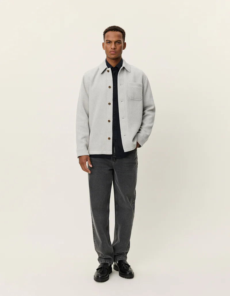 Hamilton Twill Wool Overshirt - Snow Melange