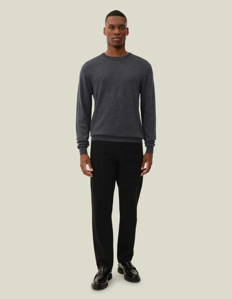 Greyson Merino Knit - Dark Grey Melange