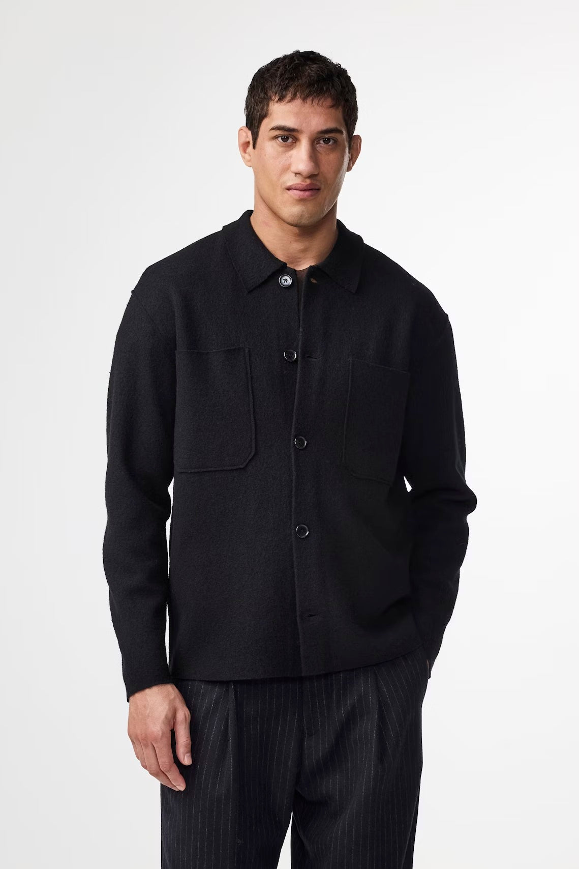 Jonas Button-up Overshirt - Black