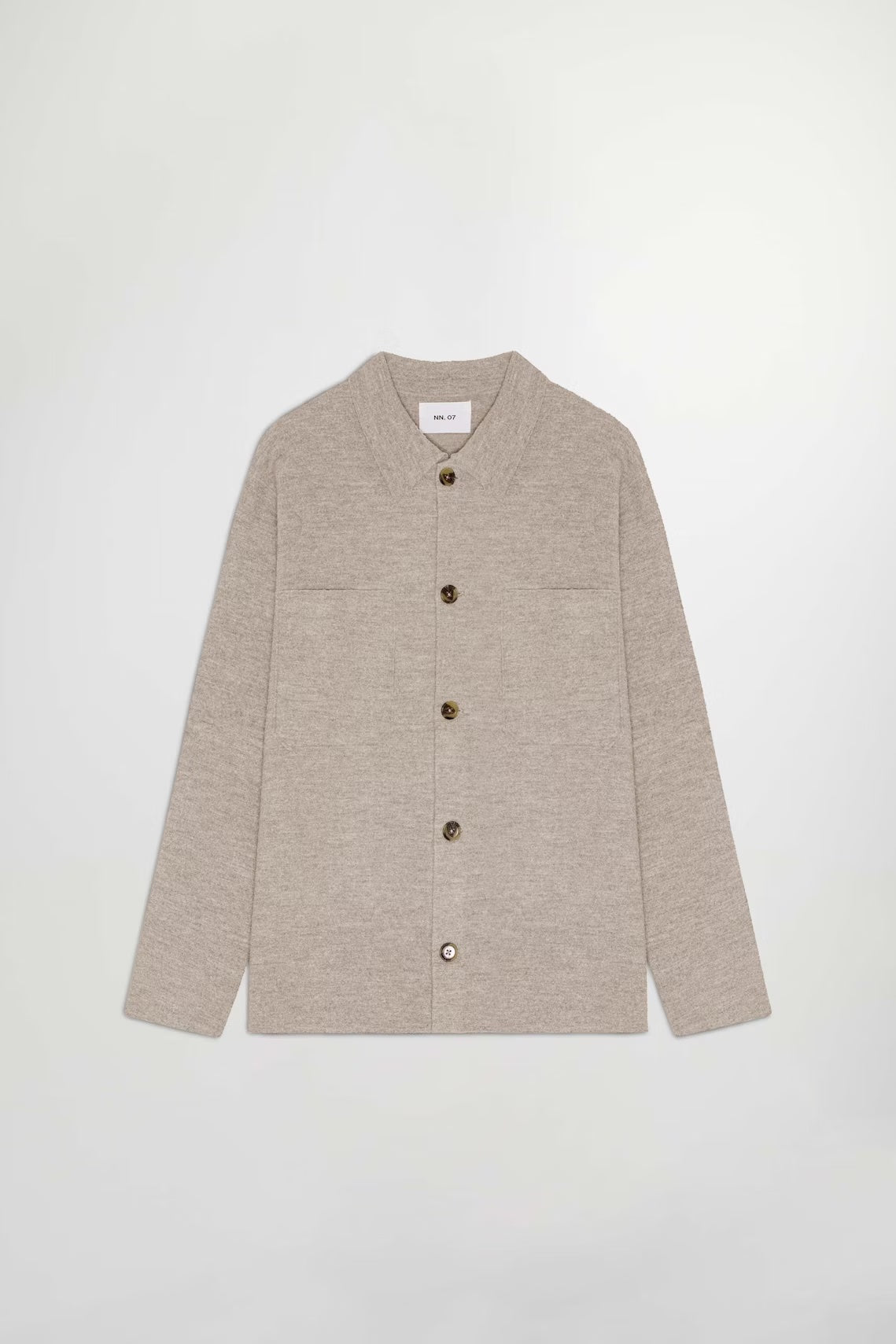 Jonas Boiled wool Overshirt - Khaki Beige