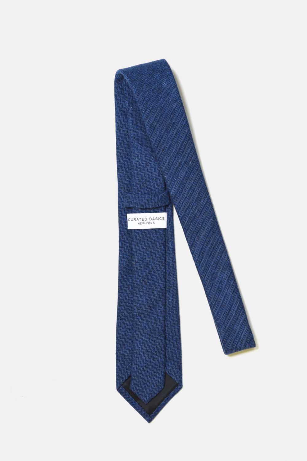 Navy Herringbone Tie: 3"