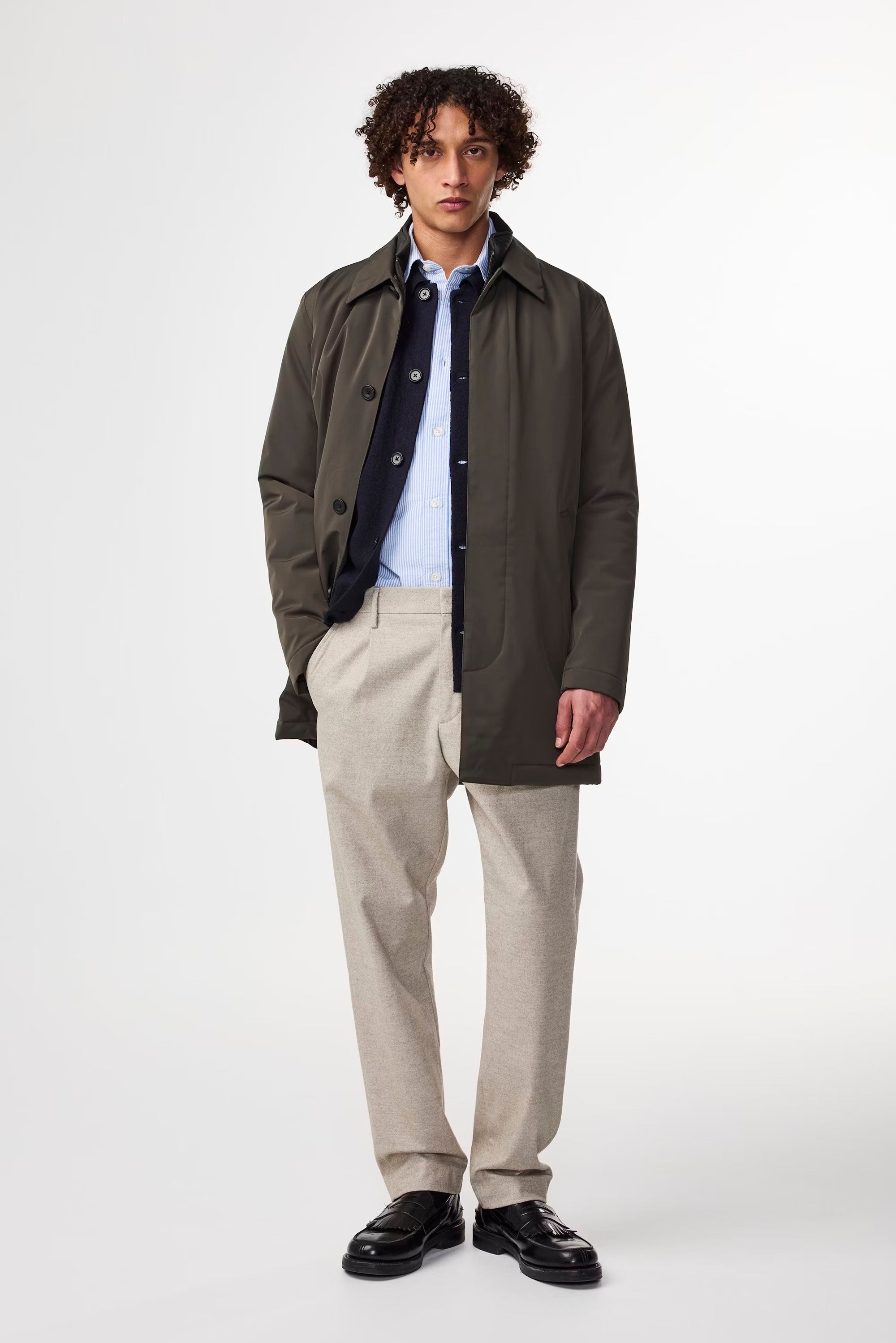 Bill Melange Tapered leg regular fit Pant - Cement