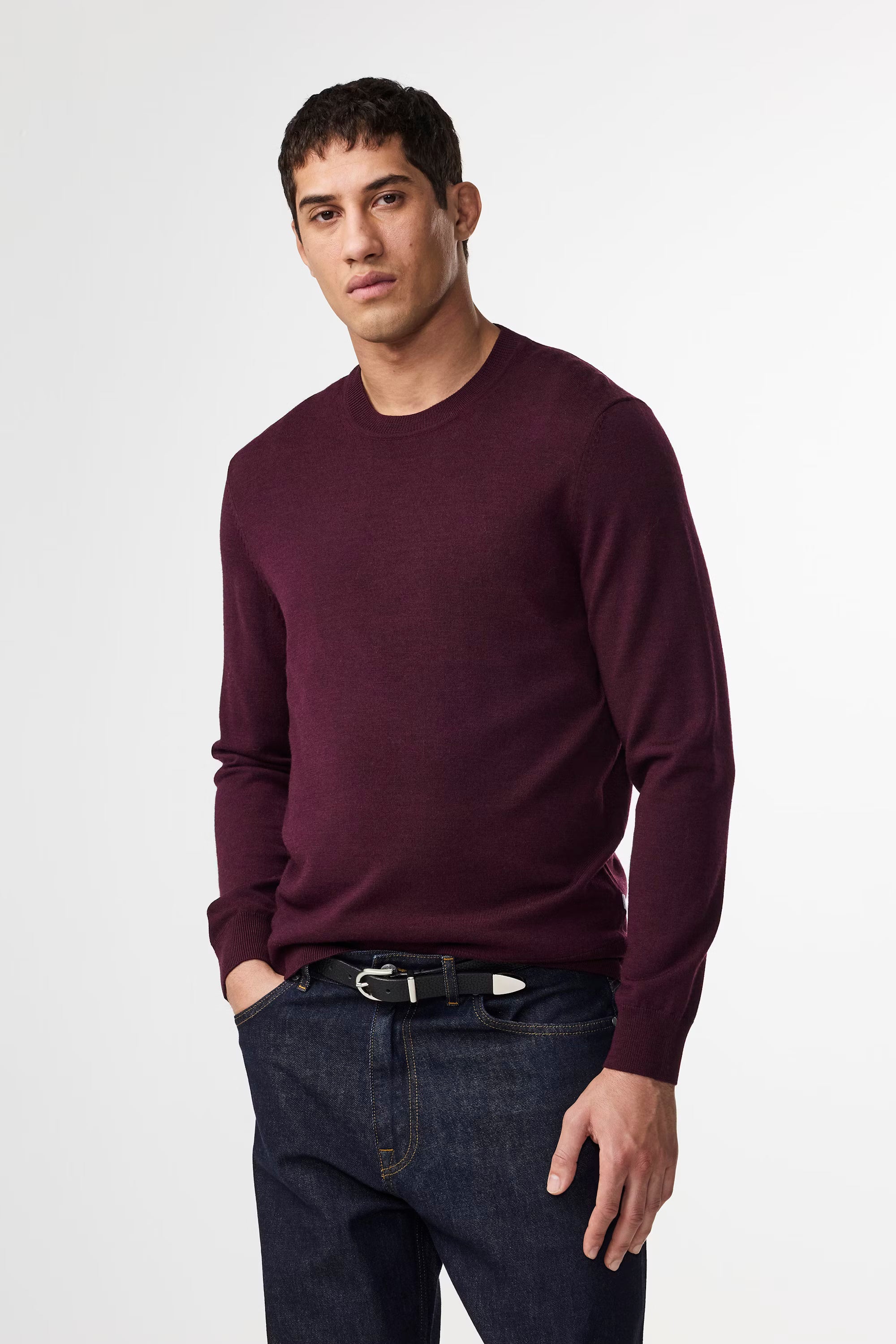 Ted Lightweight Sweater - Wine