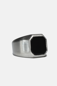 Onyx Inlay Octagon Ring: 9