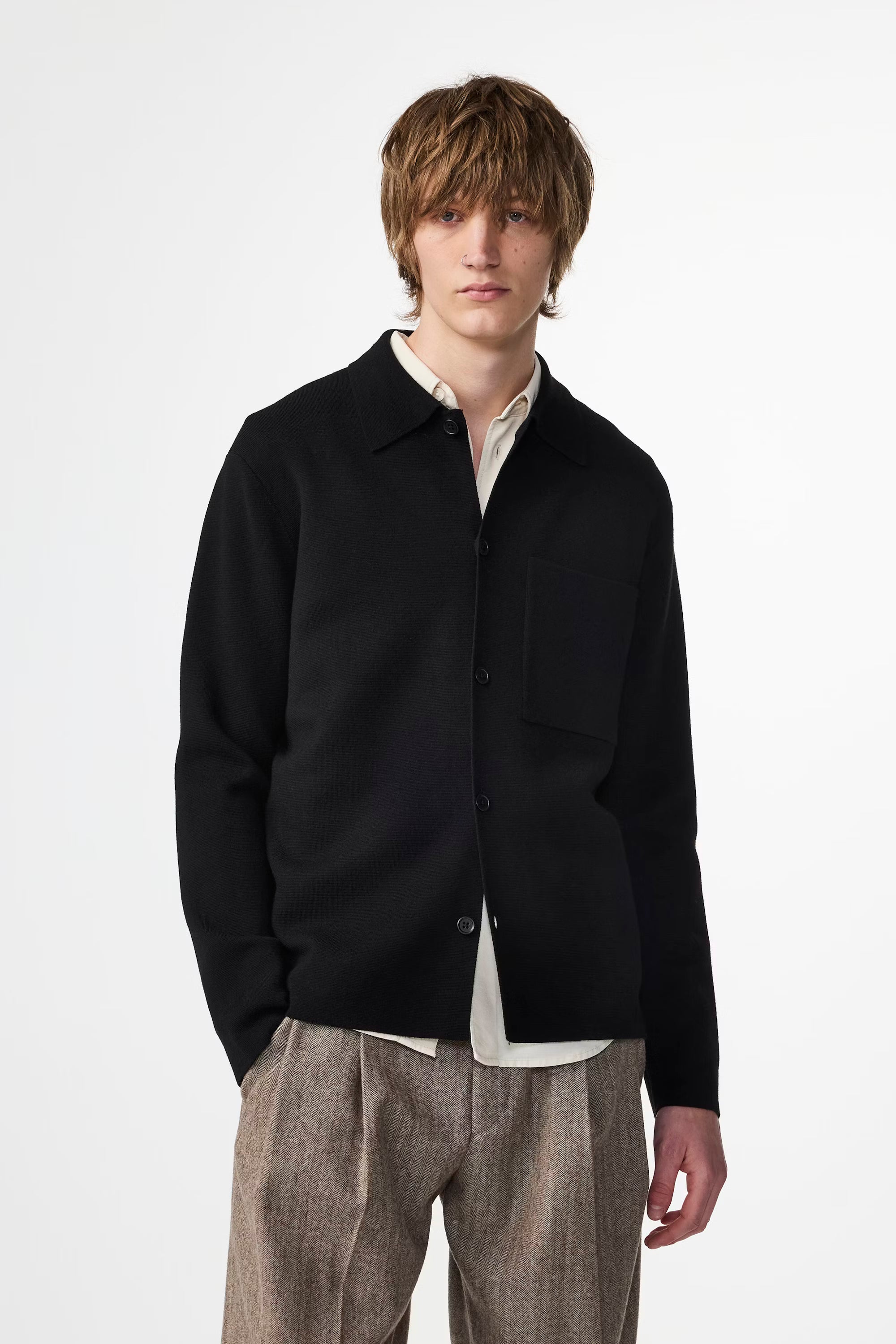 Jonas Button-up Overshirt - Black