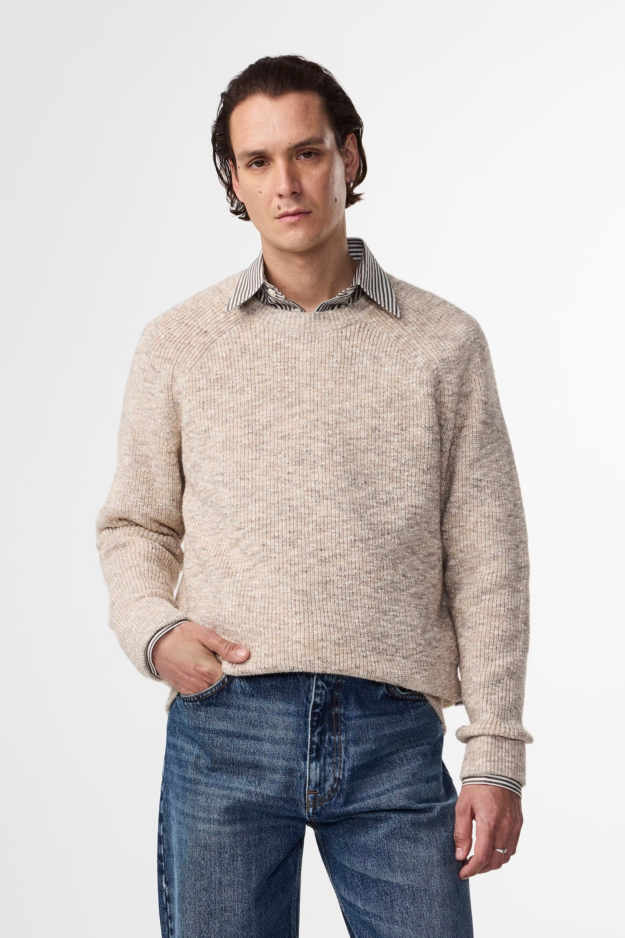 Jacobo Boucle Yarn Sweater - White Pepper