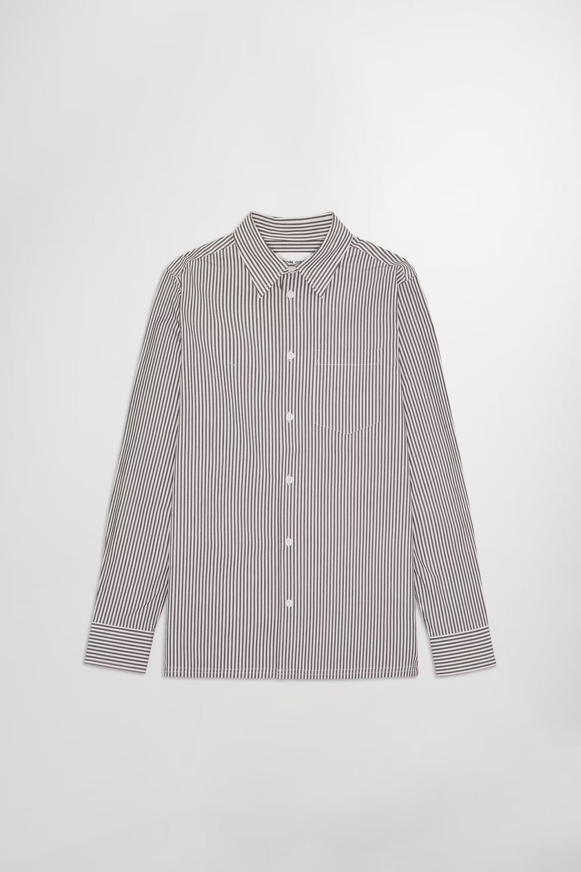 Colby Poplin Shirt - Brown Stripe