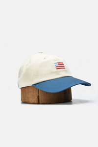 US Flag Needlepoint Hat: Blue