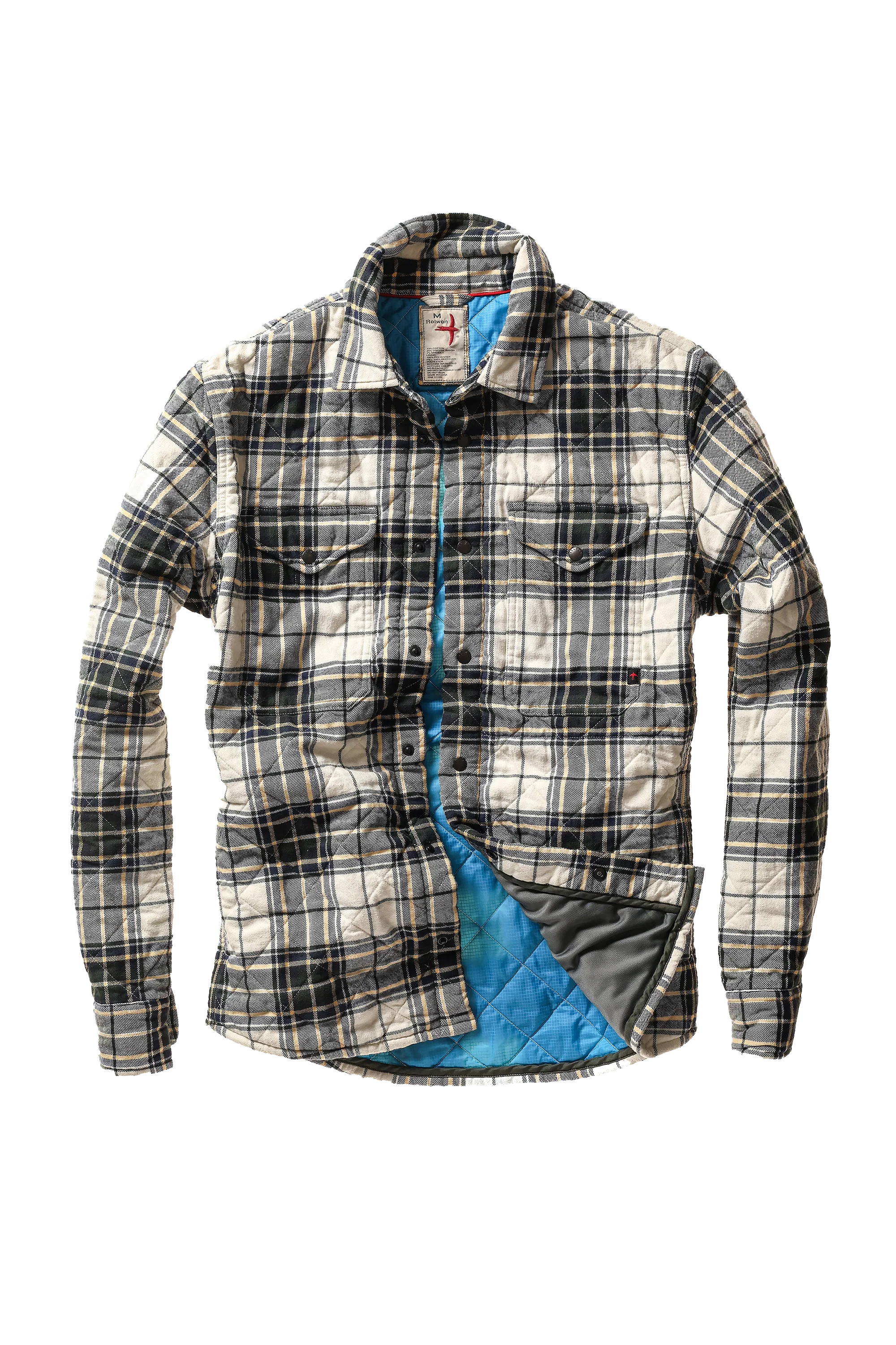 Qltd Flannel Shirtjacket -  Cream/Frost Tartan