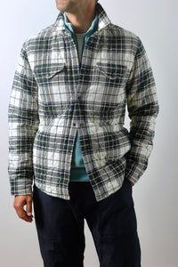 Qltd Flannel Shirtjacket -  Cream/Frost Tartan