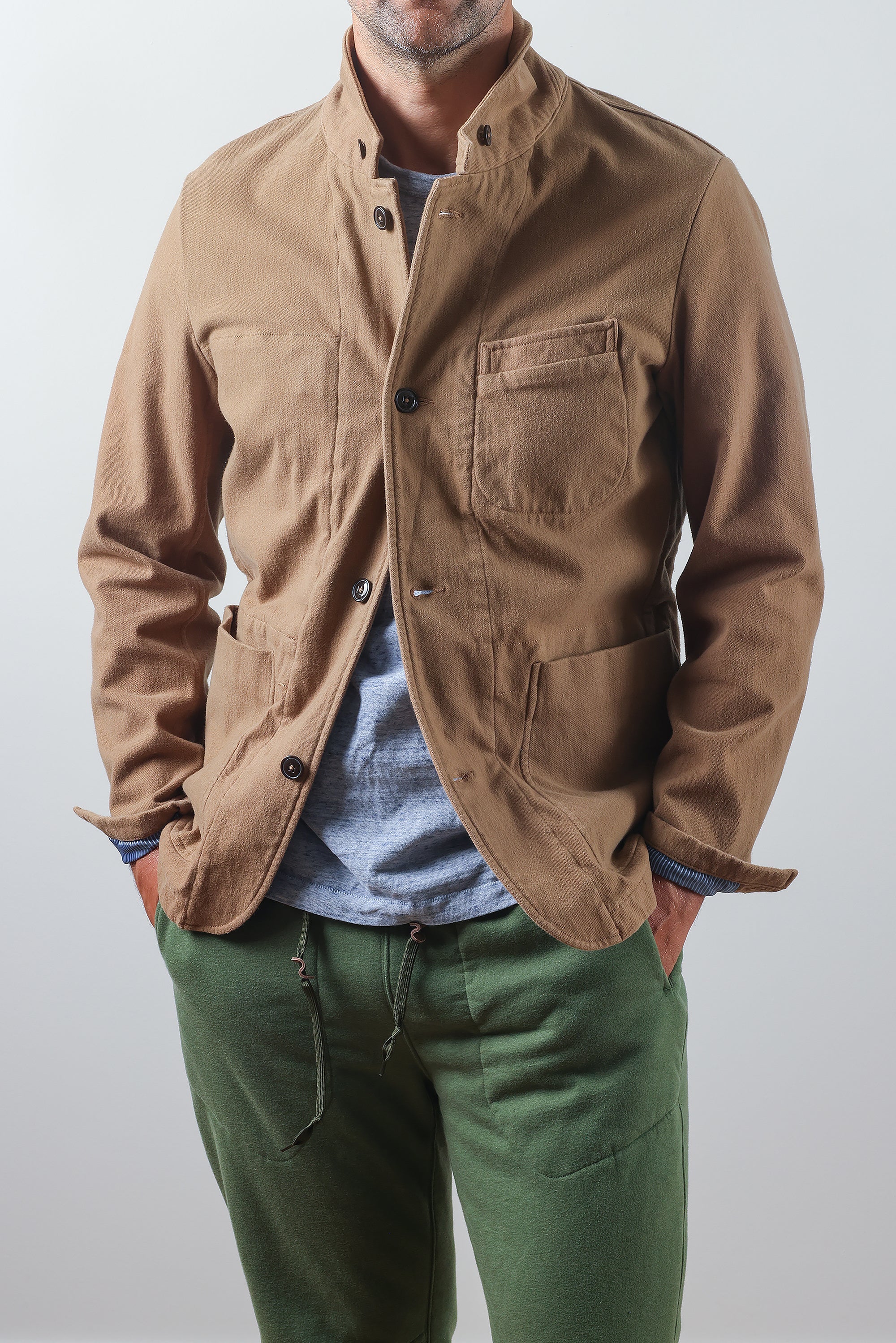 Moleskin Trap Blazer - Camel