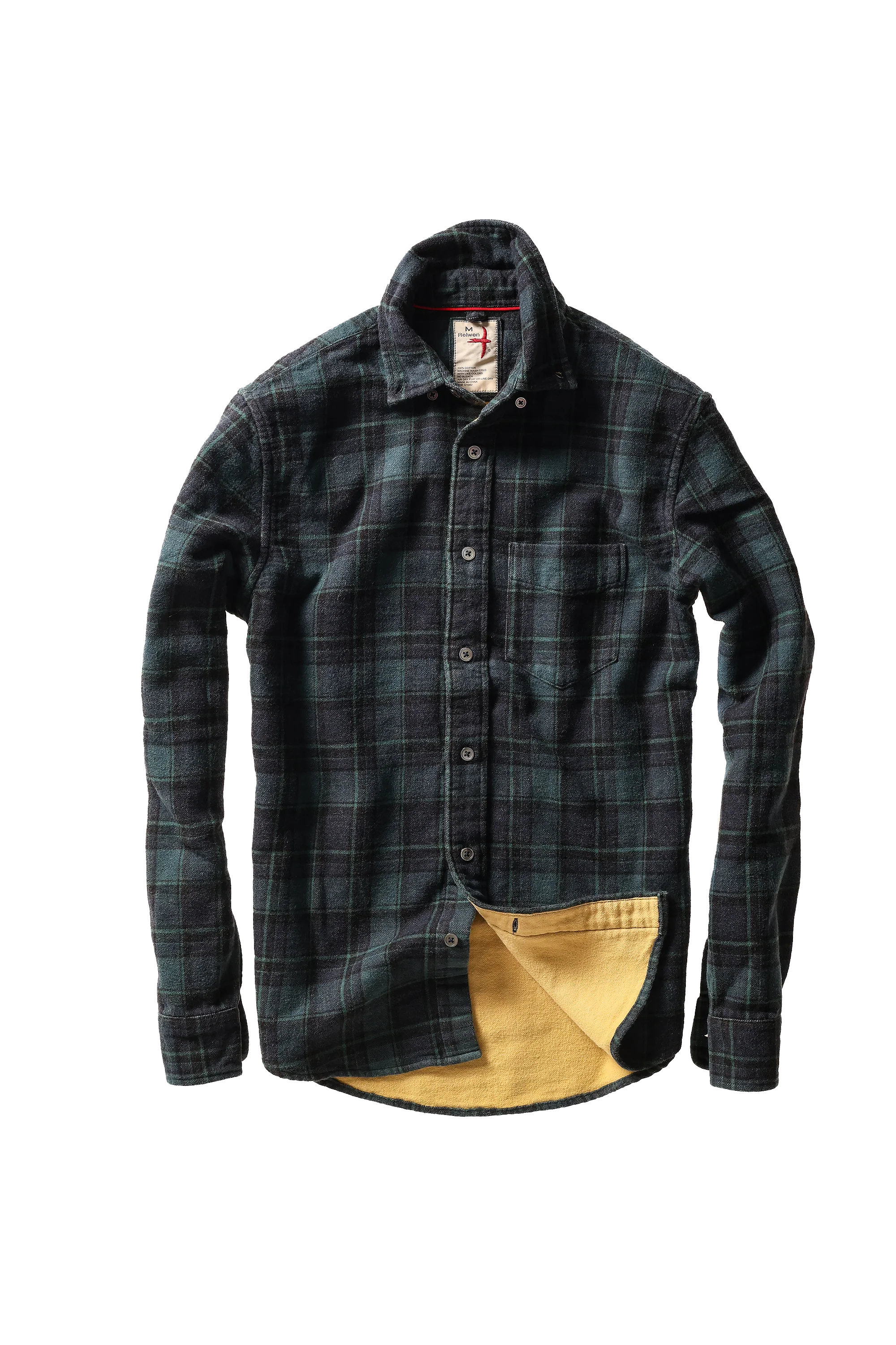 Plaid Chamois-Lined Flannel - Green/Navy/Black Plaid