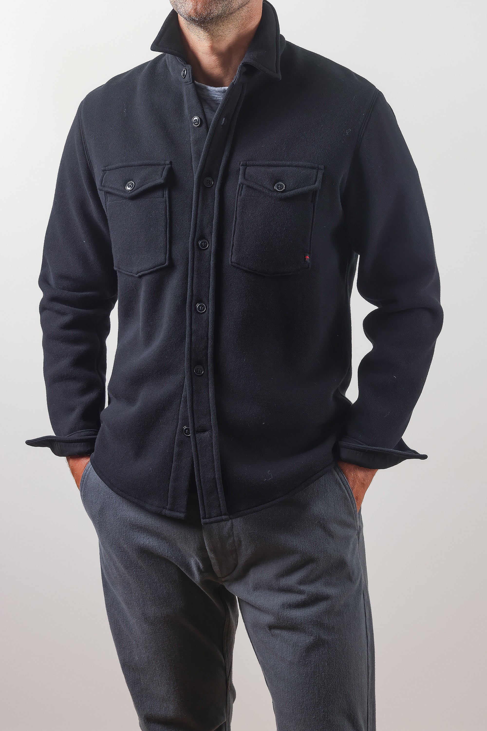 Pique Fleece Workshirt - Black