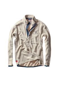 Terry Snap-Zip Mock - Biscuit