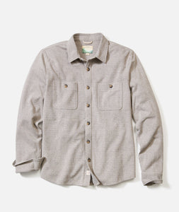 Pacifica Stretch Twill Overshirt - Grey Railroad Stripe