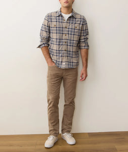 Pacifica Stretch Twill Overshirt - Taupe Plaid