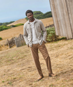 Pacifica Stretch Twill Overshirt - Grey Railroad Stripe