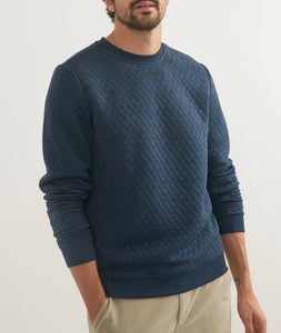 Men's Corbet Quilted Crewneck in Navy Heather