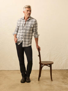 Legend™ Sweater Shirt - Charcoal Cream Plaid