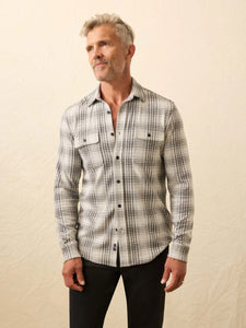 Legend™ Sweater Shirt - Charcoal Cream Plaid