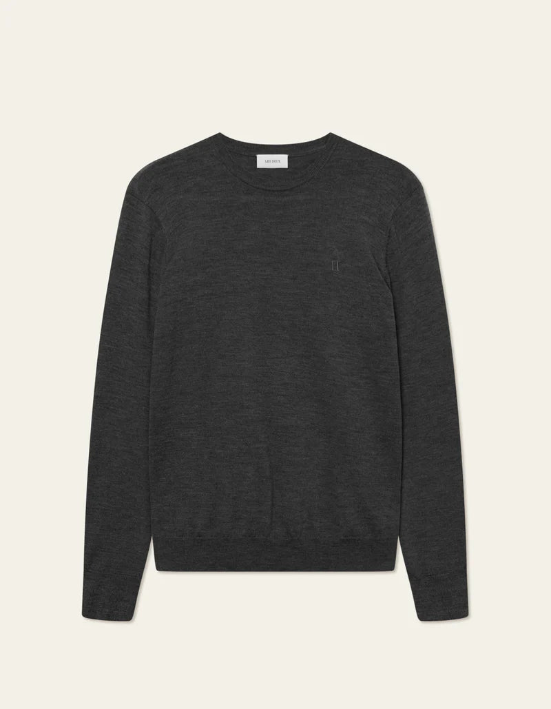 Greyson Merino Knit - Dark Grey Melange