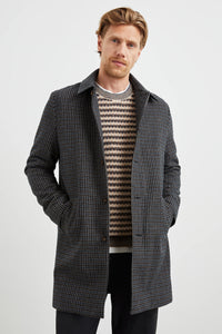 Hockney Overcoat - Grey Check Plaid