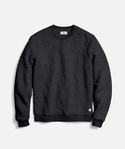 Men's Corbet Quilted Crewneck in Charcoal