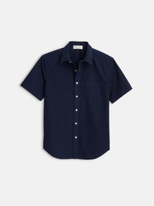 Short Sleeve Mill Shirt in Cotton Poplin