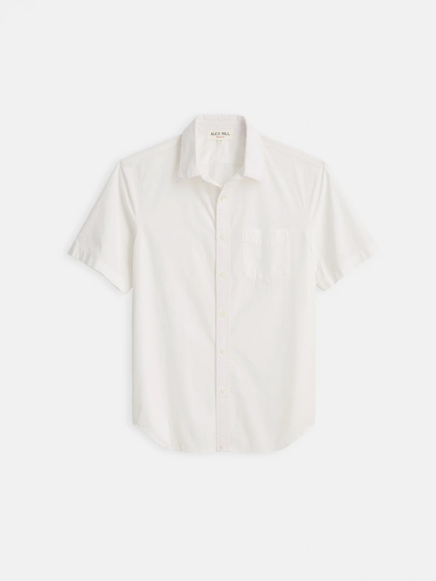 Short Sleeve Mill Shirt in Cotton Poplin