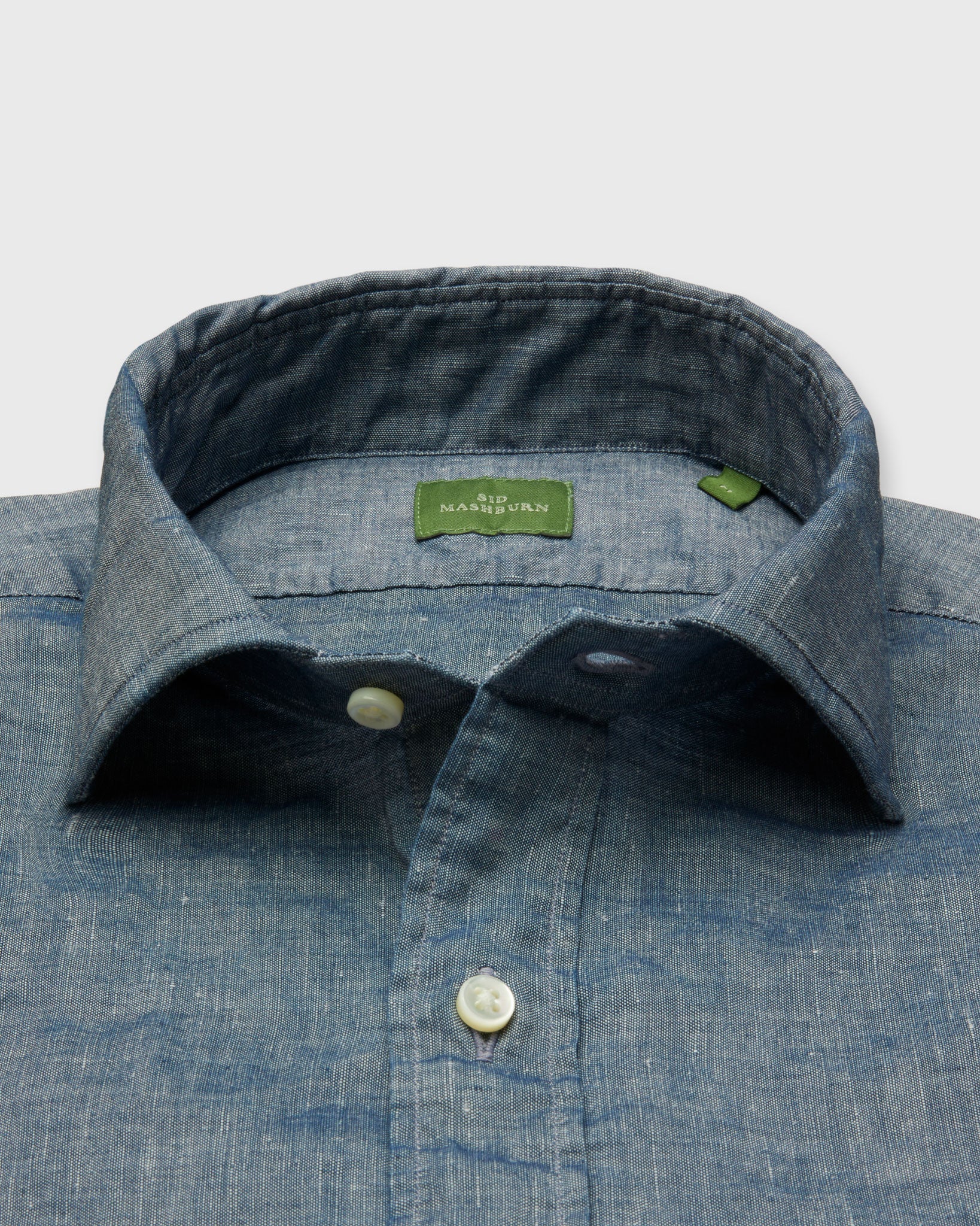 Spread Collar Sport Shirt - Blue Cotolino Chambray
