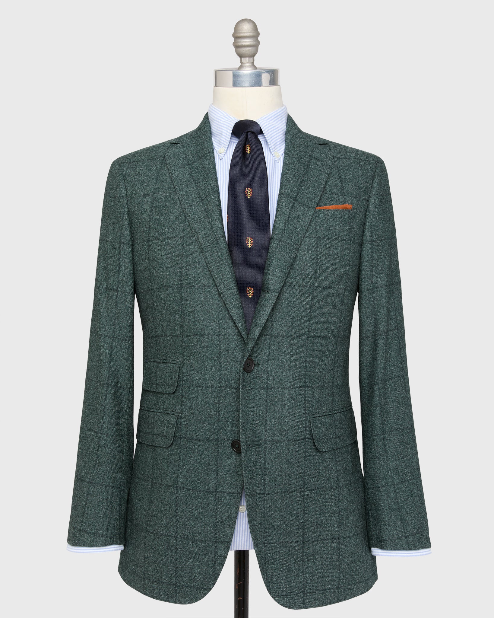 Virgil No. 2 Jacket Spruce Windowpane Brushed Twill