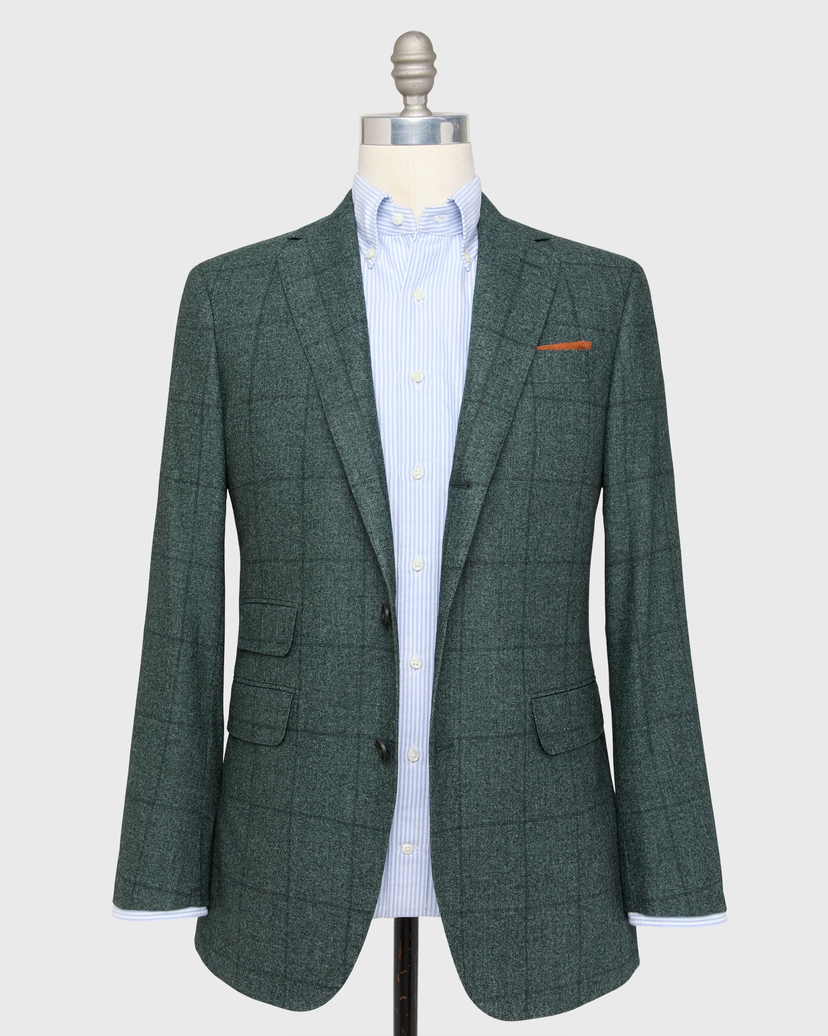Virgil No. 2 Jacket Spruce Windowpane Brushed Twill