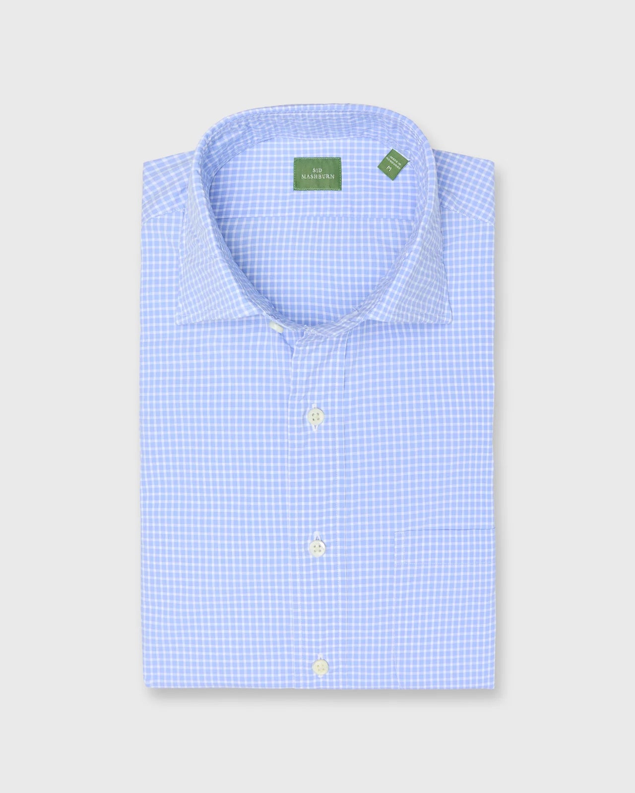 Spread Collar Sport Shirt - Dutch/White Graph Check Poplin