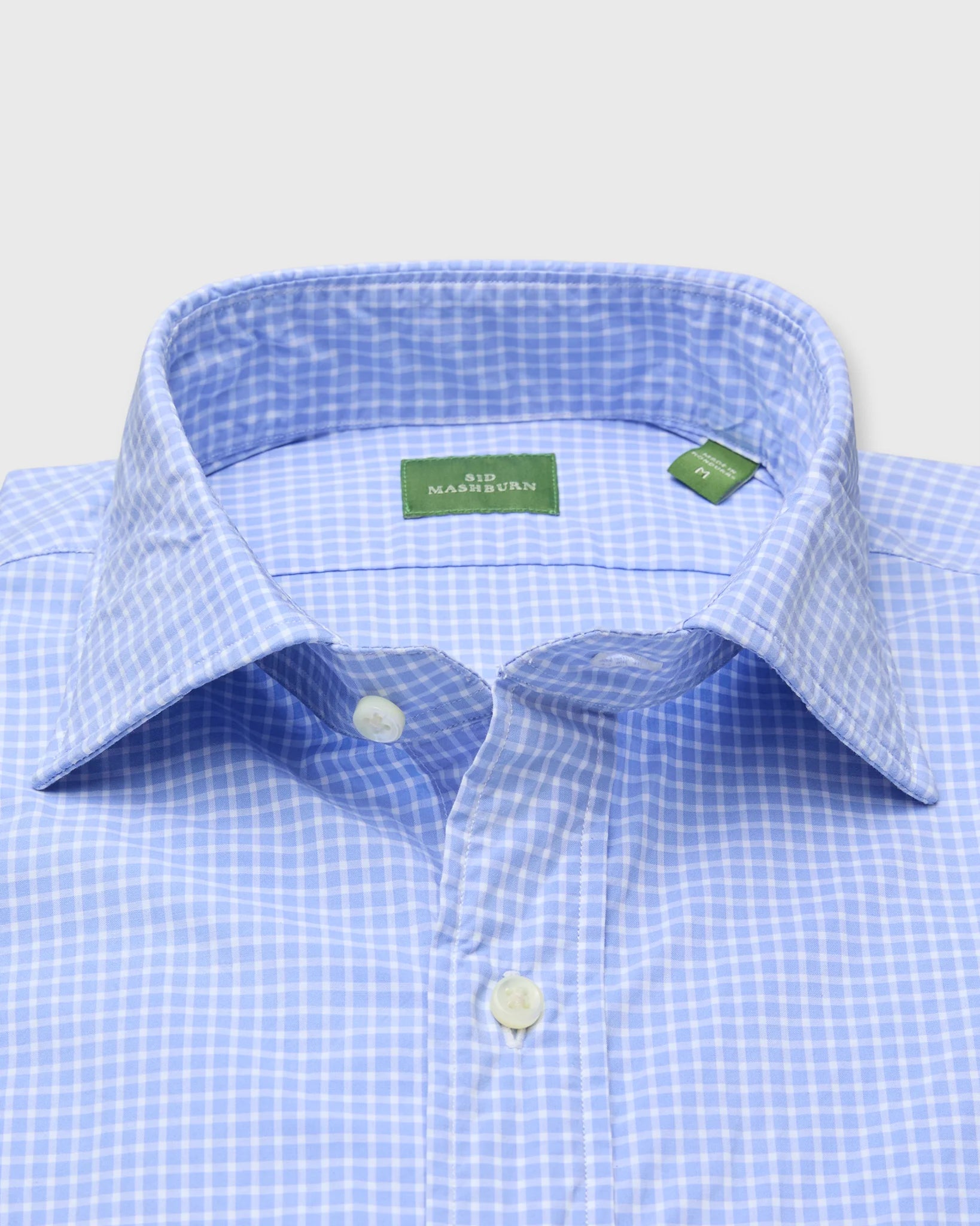 Spread Collar Sport Shirt - Dutch/White Graph Check Poplin