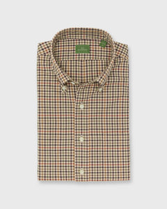 Button-Down Sport Shirt Brown/Olive/Red Guncheck Twill