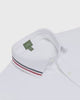 Court Polo - White/Navy/Red Pima Pique