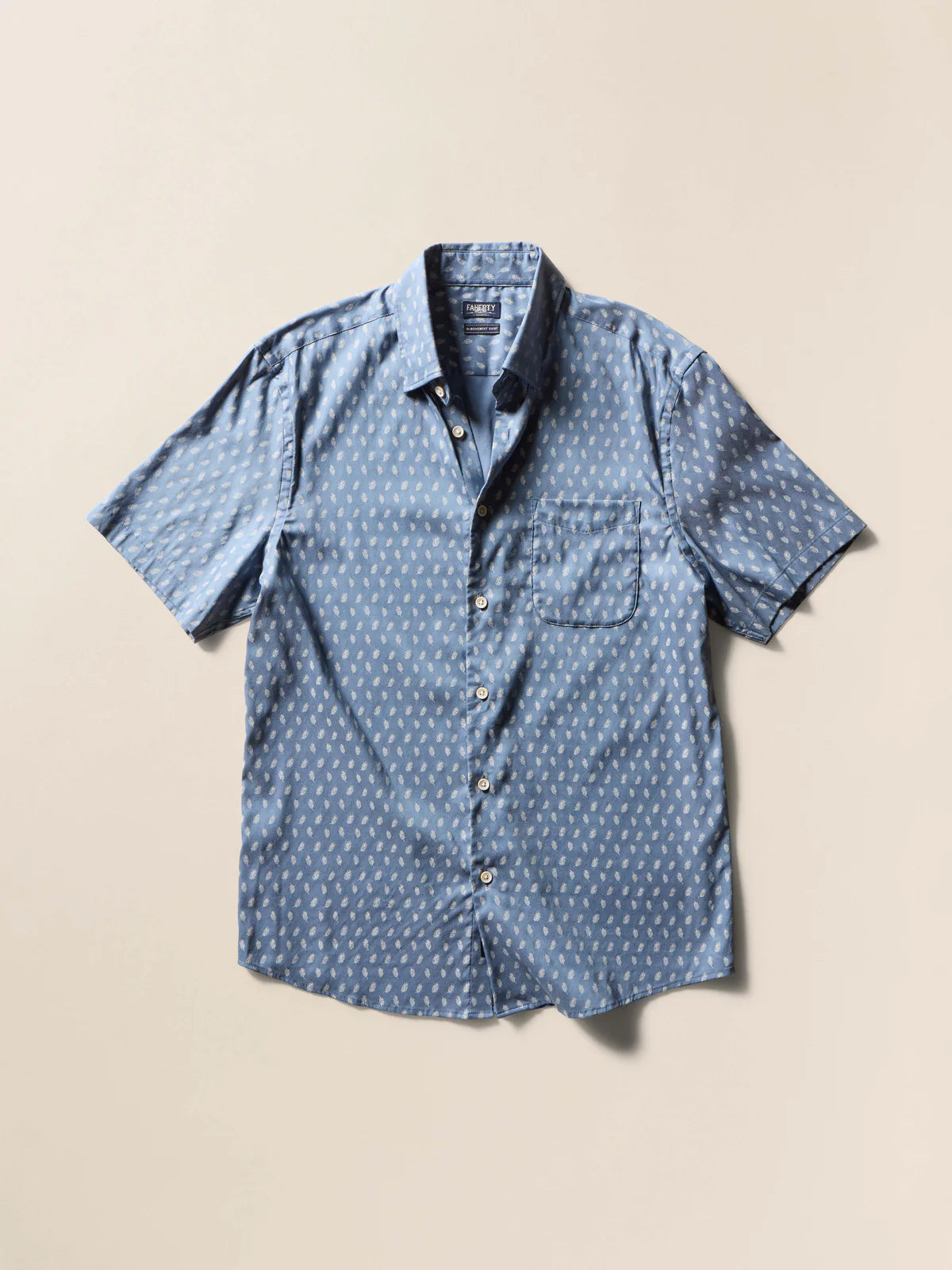 Short Sleeve Movement Monterey Shirt - Marine Palm Foliage