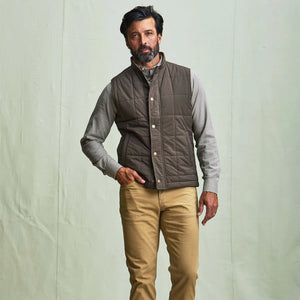Burgess Quilted Vest - Black/Olive