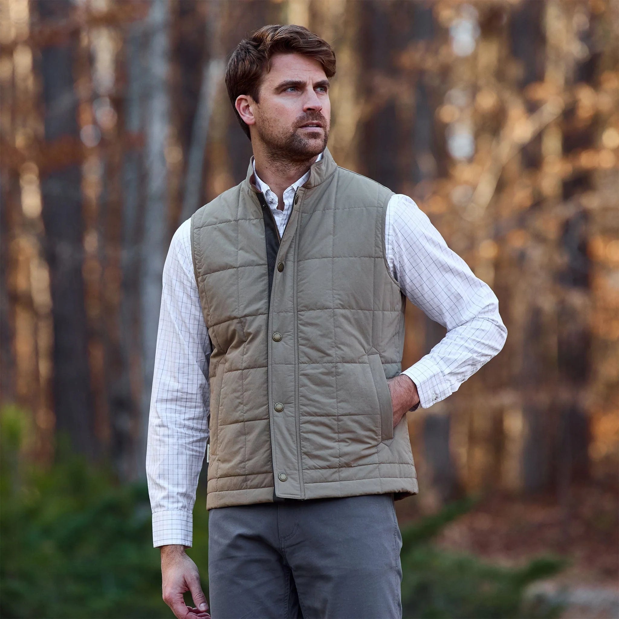 Burgess Quilted Vest - Tan